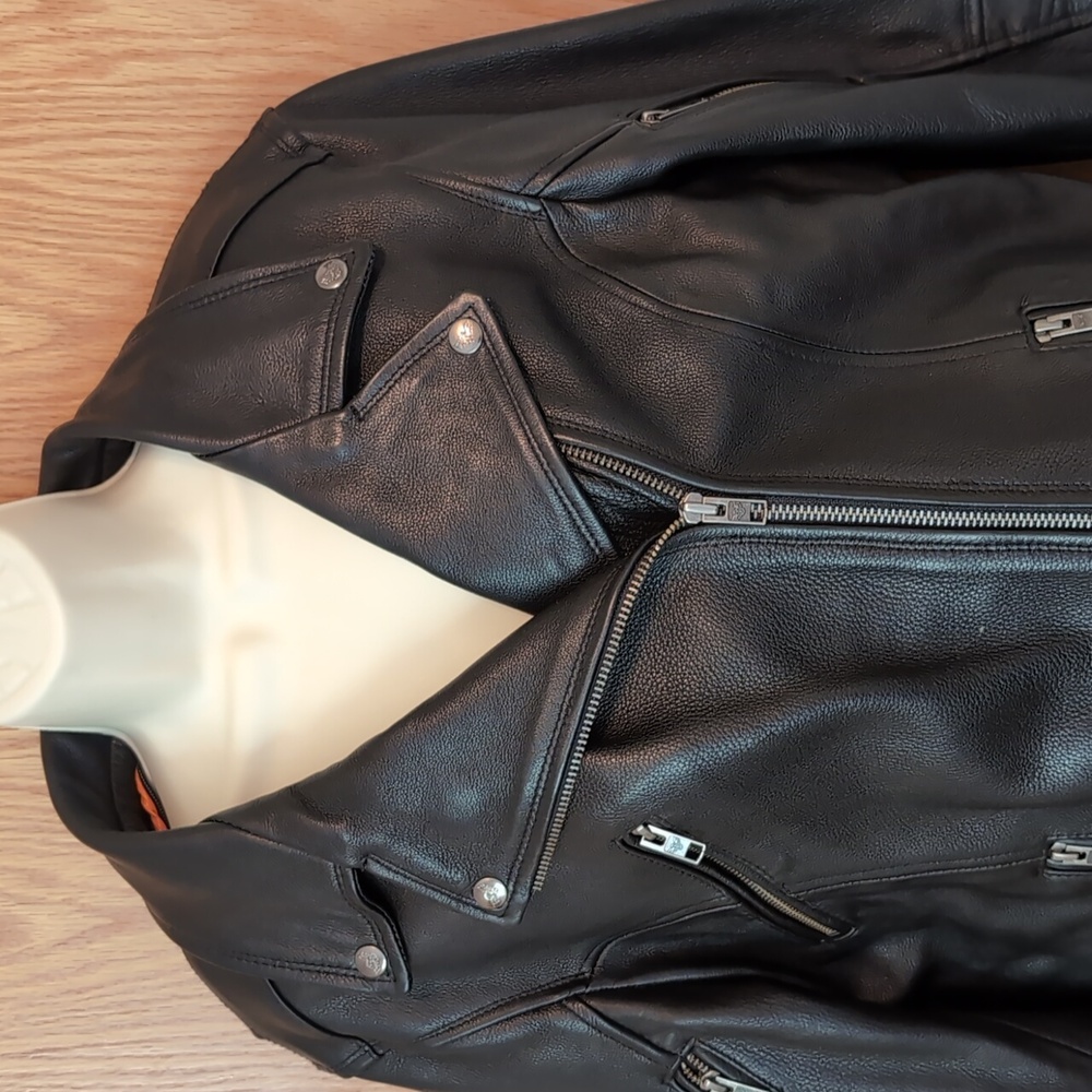 Motorcycle leather black women's jacket size XL - Picture 8 of 16